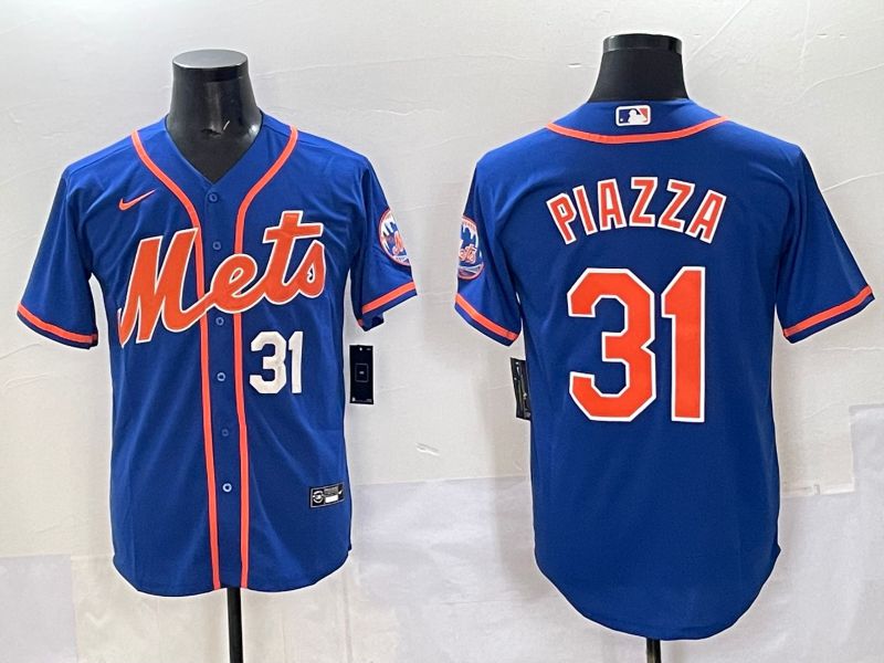 Men 2025 New York Mets #31 Piazza Blue Game Nike MLB Jersey style 08->new york mets->MLB Jersey